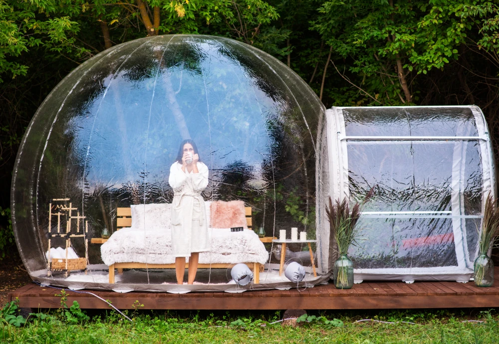 pvc transparent bubble tent with led lighting